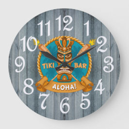 Reloj Redondo Grande Tiki Bar Aloha