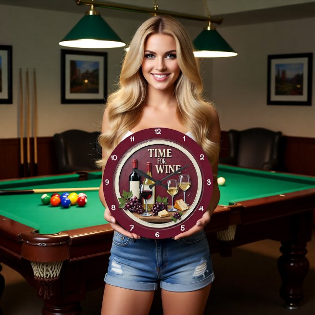 Reloj Redondo Grande Time For Wine Bottles Cheese (Subido por el creador)