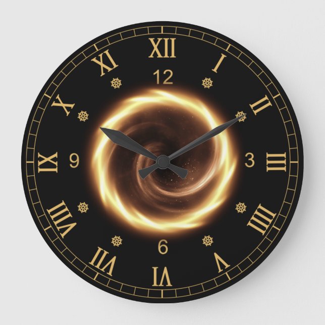 Reloj Redondo Grande Time Machine ~ Spiral Fire Vortex ~ Time Portal ~  (Anverso)