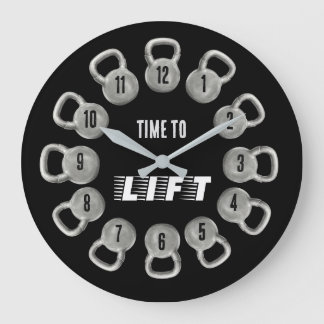 Reloj Redondo Grande Time to Lift Kettlebell Wall Clock