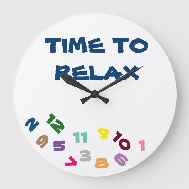 RELOJ REDONDO GRANDE **TIME TO RELAX** WITH THIS COOL CLOCK (Anverso)