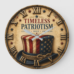 Reloj Redondo Grande Timeless Patriotism Vintage Uncle Sam Hat Patrioti