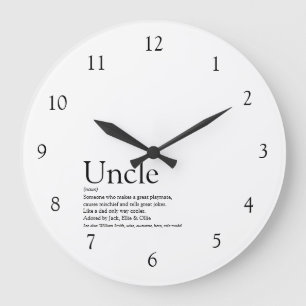 Reloj Redondo Grande Tío Blanco y Negro
