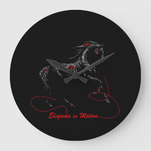 Reloj Redondo Grande Tipografía de Caballo Elegancia en Movimiento