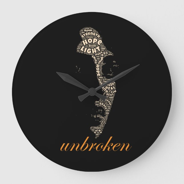 Reloj Redondo Grande Tipografía de Mujer Indomable (Anverso)