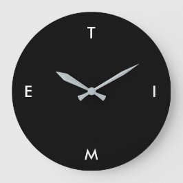 Reloj Redondo Grande Tipografía en blanco y negro Es gracioso el minima