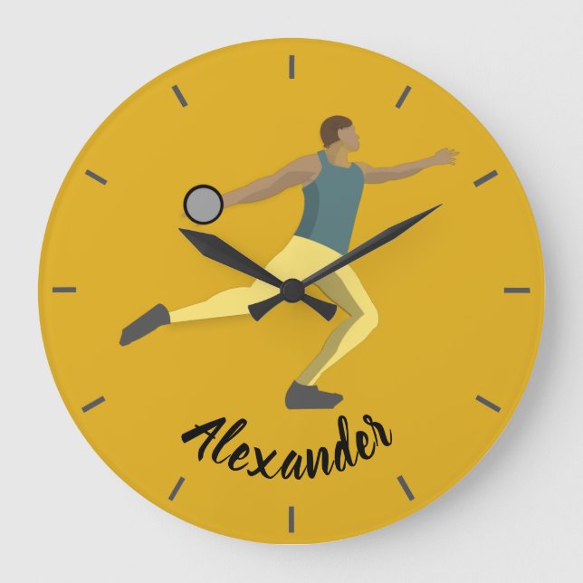 Reloj Redondo Grande Tiroteo de Discus (Anverso)