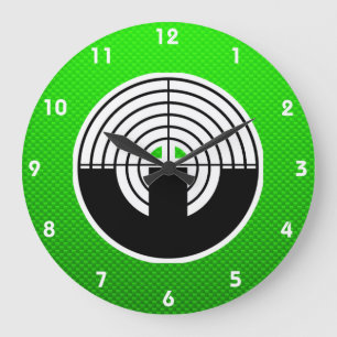 Reloj Redondo Grande Tiroteo verde del deporte