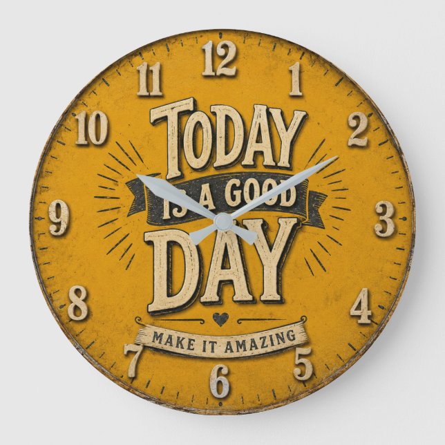 Reloj Redondo Grande Today Is a Good Day  (Anverso)