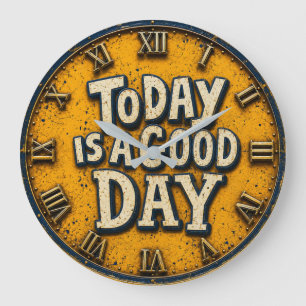 Reloj Redondo Grande Today Is a Good Day Inspirational Positive Quote