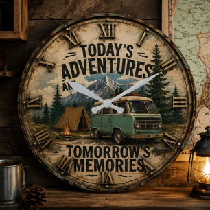 Reloj Redondo Grande Today's Adventures Are Tomorrow's Memories Camper