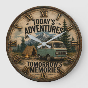 Reloj Redondo Grande Today's Adventures Are Tomorrow's Memories Camper