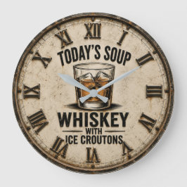 Reloj Redondo Grande Today's Soup Whiskey with Ice Croutons Funny