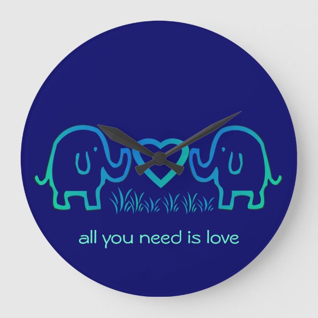 Reloj Redondo Grande todo lo que necesitas es amor (Anverso)