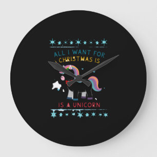 Reloj Redondo Grande Todo lo que quiero para Navidad es un jersey feo d