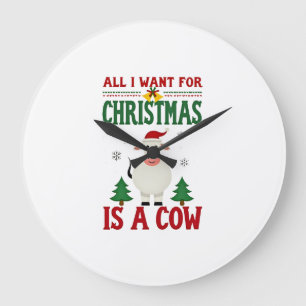 Reloj Redondo Grande Todo lo que quiero para Navidad es una camiseta fe