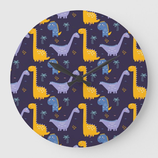 Reloj Redondo Grande Todos los Dinos Grandes y Pequeños (Anverso)