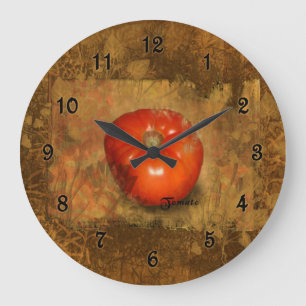 Reloj Redondo Grande Tomate Botánico