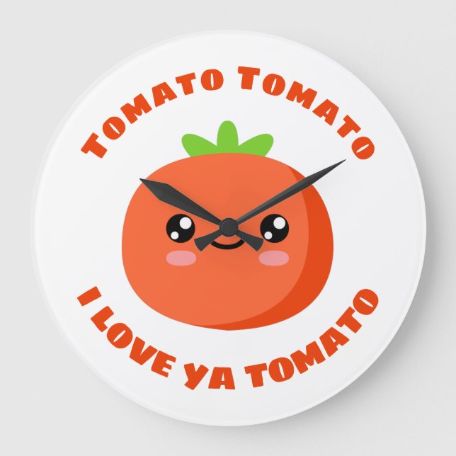 Reloj Redondo Grande Tomate tomate te amo tomate (Anverso)
