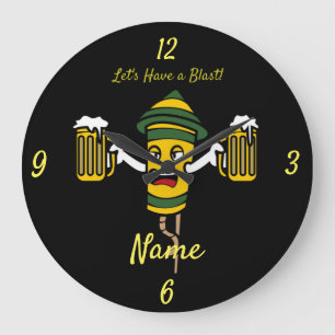 Reloj Redondo Grande Tomemos una espuma de espanto 