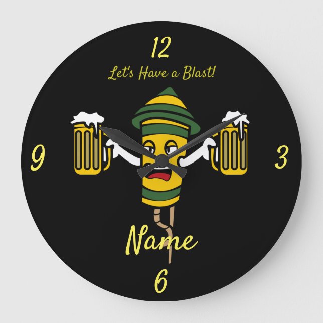 Reloj Redondo Grande Tomemos una espuma de espanto  (Anverso)