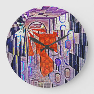 Reloj Redondo Grande Tomorrow's Way Today Retro Future Art