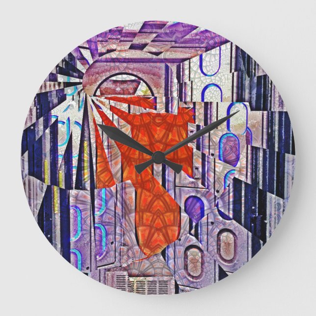 Reloj Redondo Grande Tomorrow's Way Today Retro Future Art (Anverso)