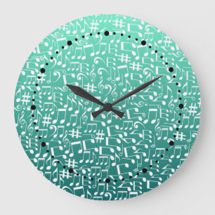 Reloj Redondo Grande Tonos de azul verde aguamarina verde teñido de azu