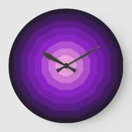 Reloj Redondo Grande Tonos de Dodecagones Púrpura Elegante Innumerable