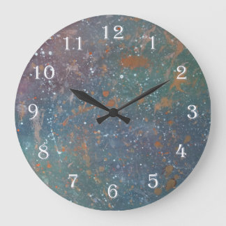 Reloj Redondo Grande Tonos de joyas apagados | Placa blanca de colores