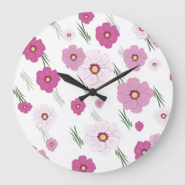 Reloj Redondo Grande tonos de rosa florece