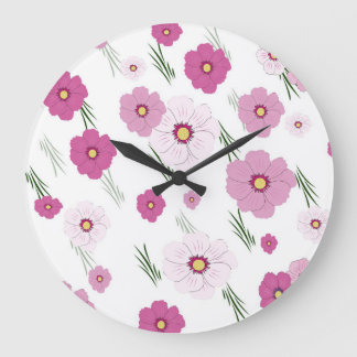 Reloj Redondo Grande tonos de rosa florece
