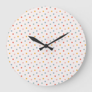 Reloj Redondo Grande Tonos Terrosos Pastel Puntos Pequeños Abstractos M