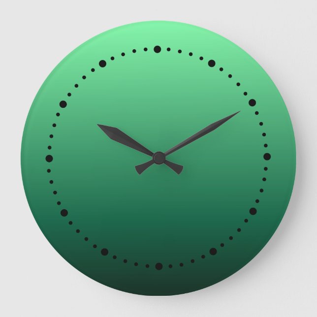 Reloj Redondo Grande Tonos Verde Esmeralda (Anverso)