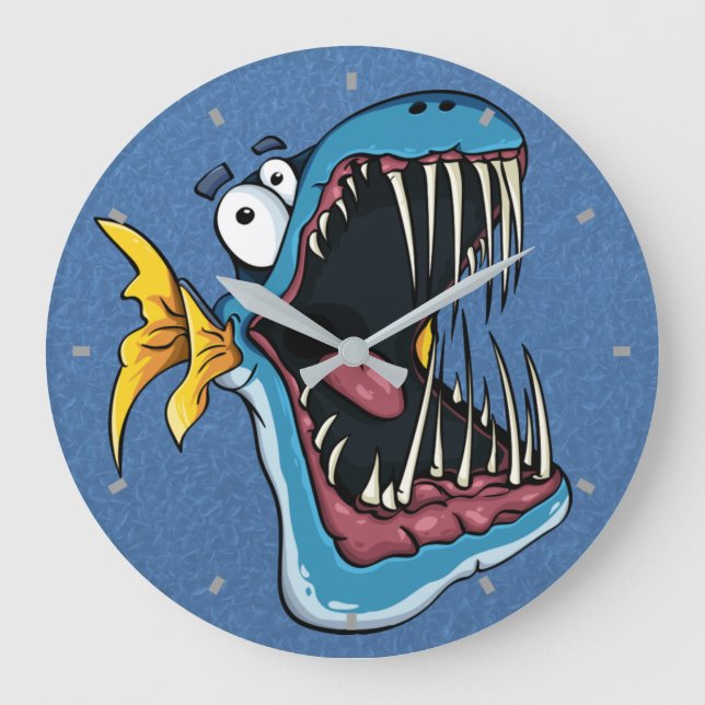 Reloj Redondo Grande Toothy Fish Wall Clock (Anverso)