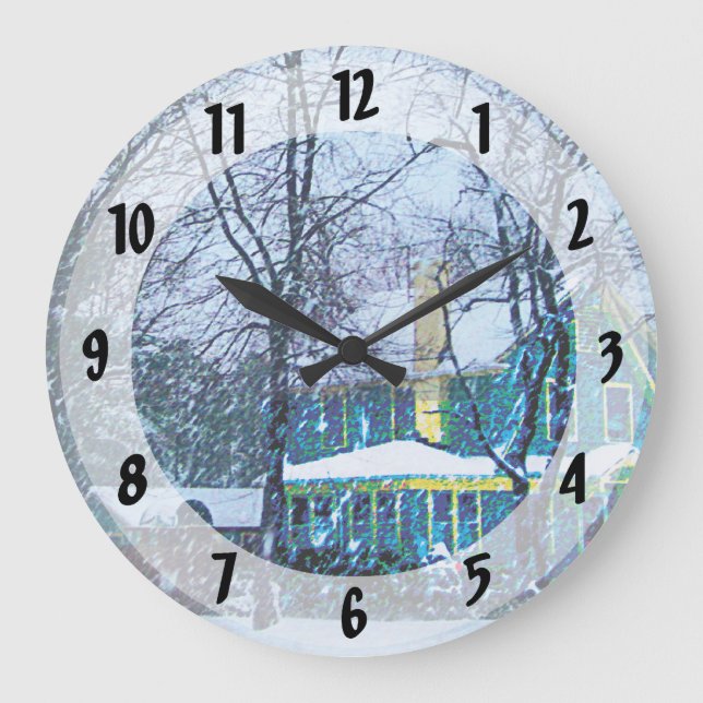 Reloj Redondo Grande Tormenta de nieve (Anverso)