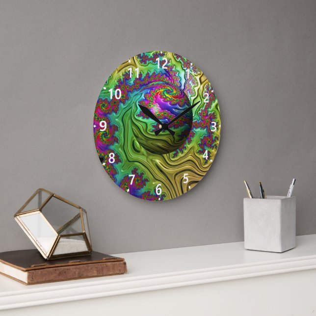 Reloj Redondo Grande Tormenta de nubes cósmica (Oficina)