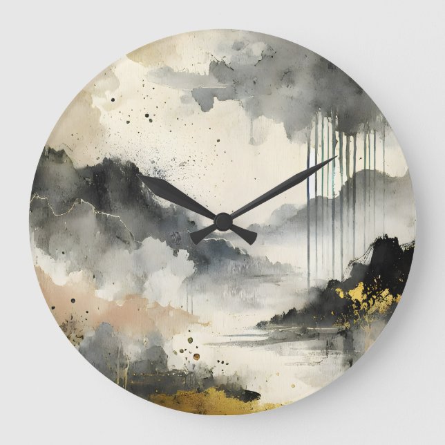 Reloj Redondo Grande Tormenta dorada (Anverso)