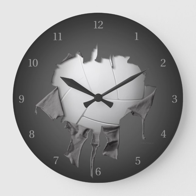 Reloj Redondo Grande Torn Volleyball Dark Wall Clock (Anverso)
