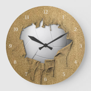 Reloj Redondo Grande Torn Volleyball Wall Clock