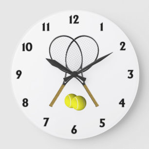 Reloj Redondo Grande Torneo de tenis Números negros