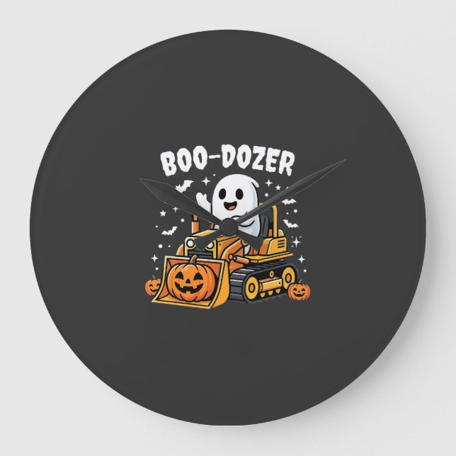 Reloj Redondo Grande Toro Dozer Fantasma de Halloween_1 (Anverso)