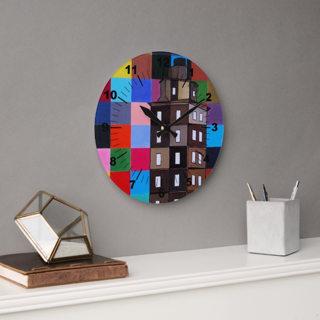 Reloj Redondo Grande Torre de Hércules Abstract Painting by Alfred Fox (Oficina)