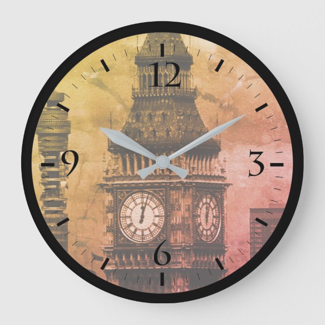 Reloj Redondo Grande Torre de postales de Londres Inglaterra Vieja Gran (Anverso)