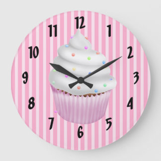 Reloj Redondo Grande Torta blanca con salpicaduras