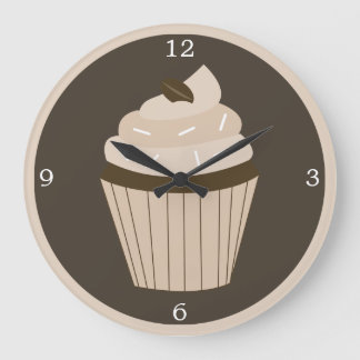 Reloj Redondo Grande Torta de café marrón