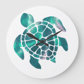 Reloj Redondo Grande Tortuga brillante