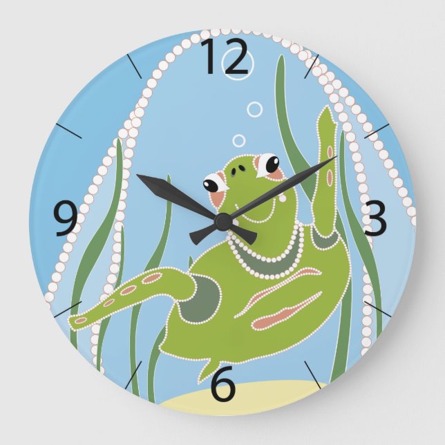 Reloj Redondo Grande Tortuga de Moda (Anverso)