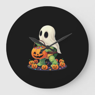 Reloj Redondo Grande Tortuga Fantasma de Halloween con Dulces (2)