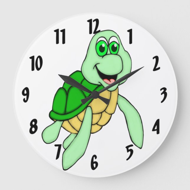 Reloj Redondo Grande Tortuga rápida (Anverso)